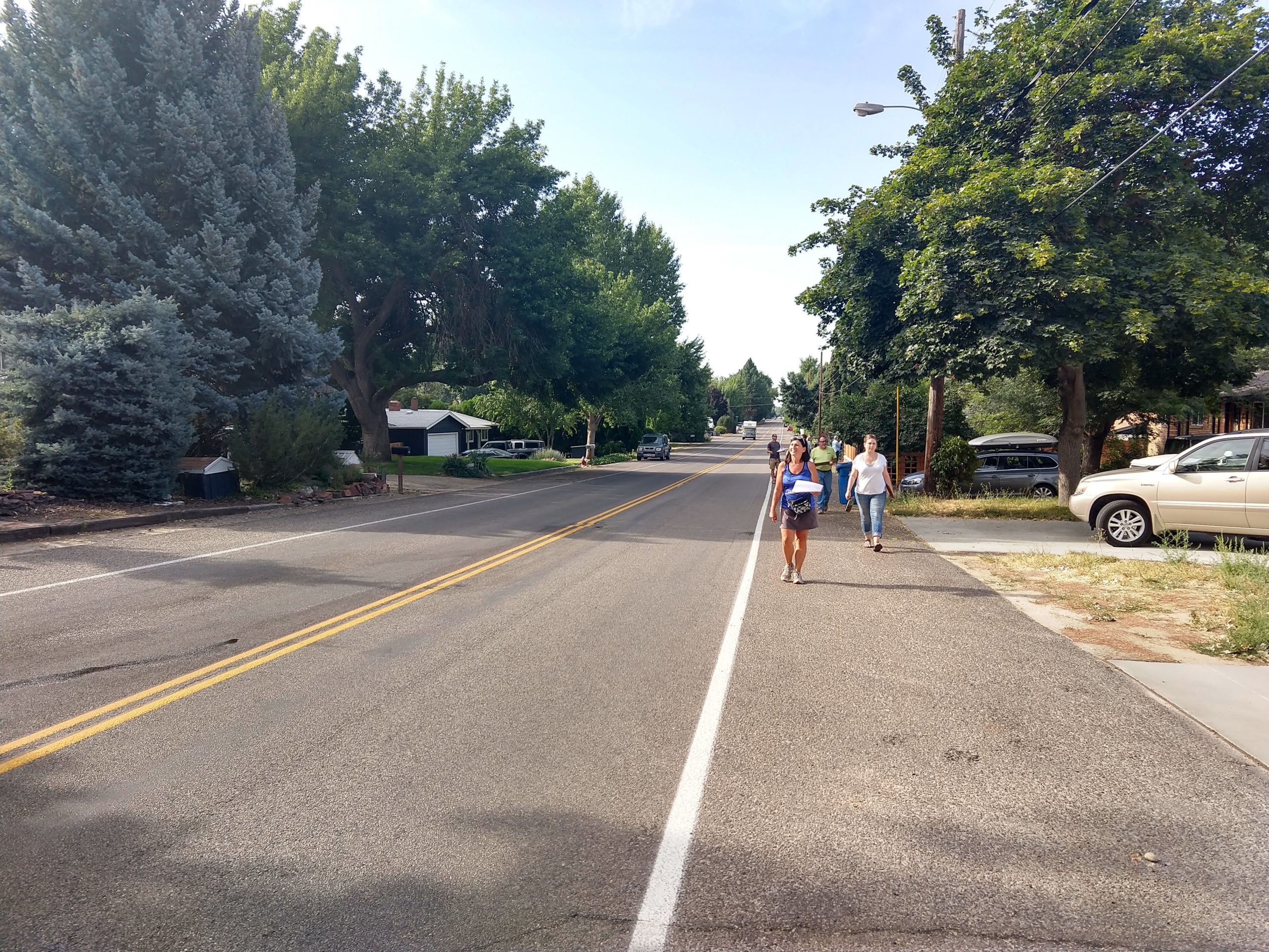 walking on a roadway